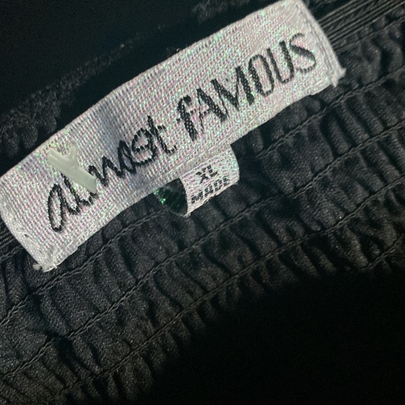 Almost Famous Dark Goth Plaid Off Shoulder Halter Top Women’s Size XL NWT - Picture 3 of 9